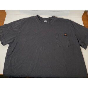 Dickies Mens Gray T-Shirt Pocket Workwear Crew Neck 100% Cotton Size 2XL
